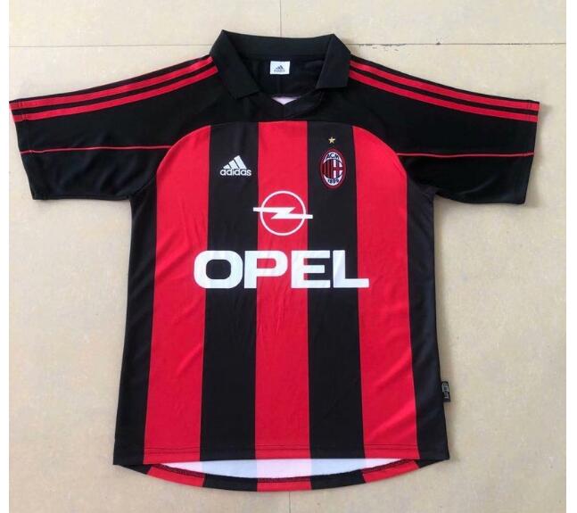 2000-02 AC Milan Retro Home Kit Soccer Jersey